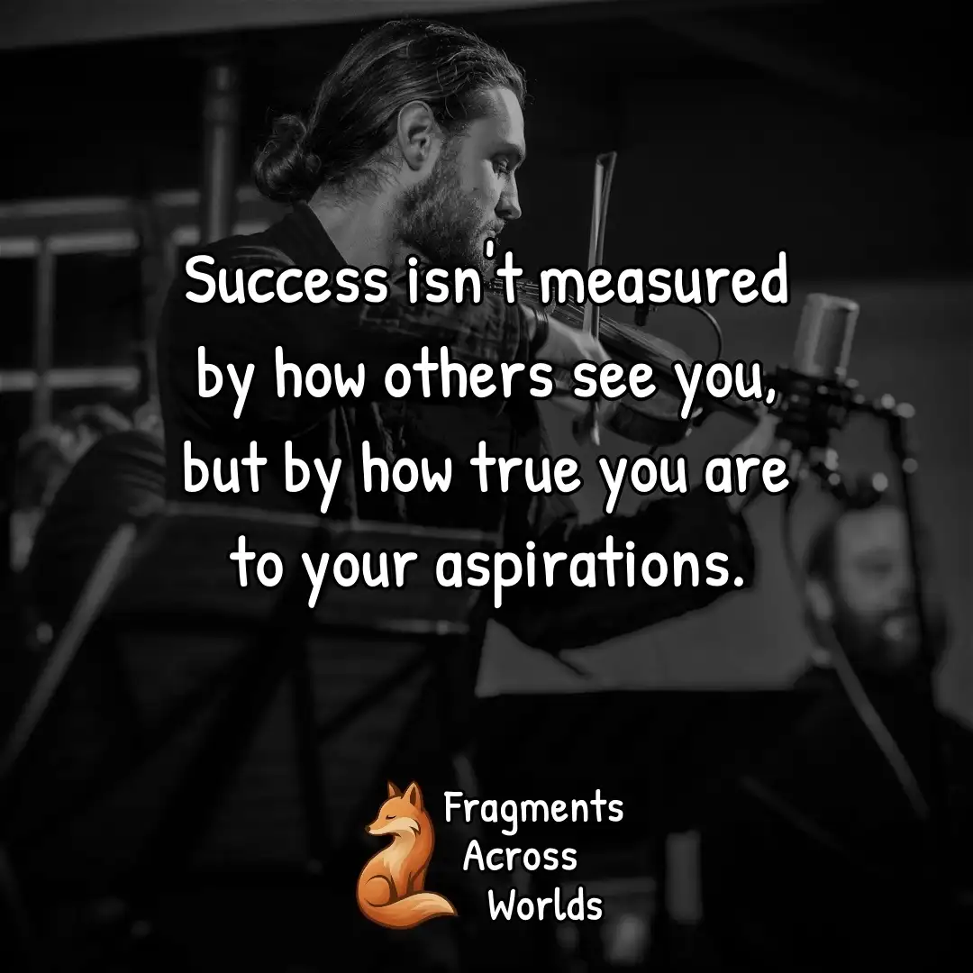 Success isn't measured by how others see you, but by how true you are to your aspirations.